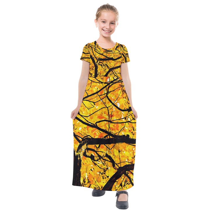 Golden Vein Kids  Short Sleeve Maxi Dress