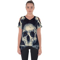 Skull Cut Out Side Drop Tee by FunnyCow