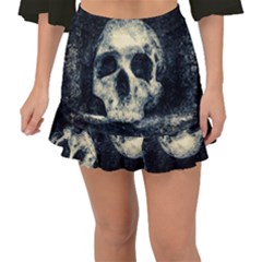 Skull Fishtail Mini Chiffon Skirt by FunnyCow