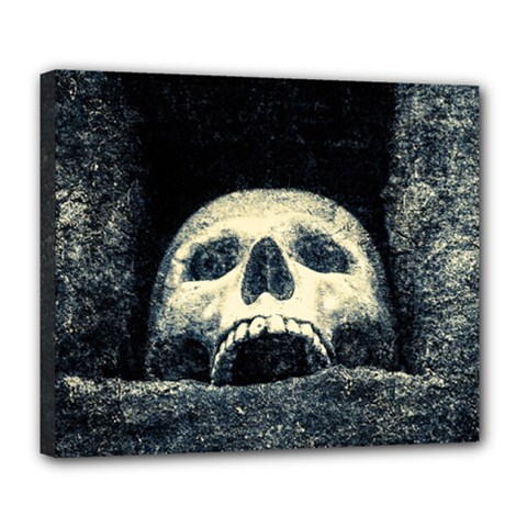 Smiling Skull Deluxe Canvas 24  X 20   by FunnyCow