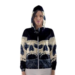 Smiling Skull Hooded Windbreaker (women) by FunnyCow