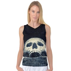 Smiling Skull Women s Basketball Tank Top by FunnyCow