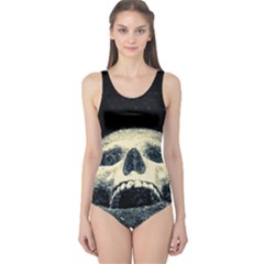 Smiling Skull One Piece Swimsuit by FunnyCow