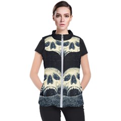 Smiling Skull Women s Puffer Vest by FunnyCow