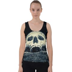 Smiling Skull Velvet Tank Top by FunnyCow