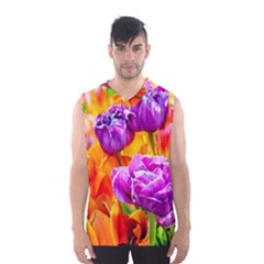 Tulip Flowers Men s Basketball Tank Top by FunnyCow