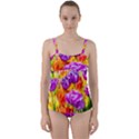 Tulip Flowers Twist Front Tankini Set View1