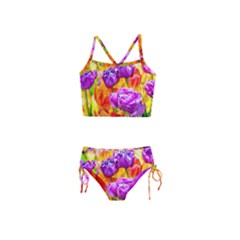 Tulip Flowers Girls  Tankini Swimsuit