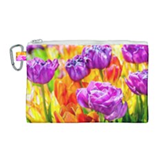 Tulip Flowers Canvas Cosmetic Bag (large) by FunnyCow