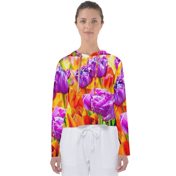 Tulip Flowers Women s Slouchy Sweat