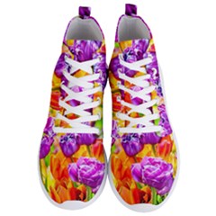 Tulip Flowers Men s Lightweight High Top Sneakers