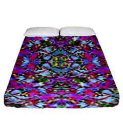 Multicolored Floral Collage Pattern 7200 Fitted Sheet (king Size) by dflcprints