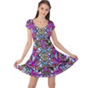 Multicolored Floral Collage Pattern 7200 Cap Sleeve Dress View1