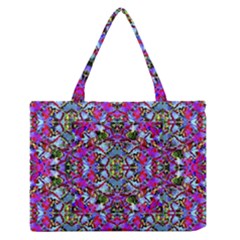 Multicolored Floral Collage Pattern 7200 Zipper Medium Tote Bag by dflcprints