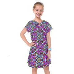 Multicolored Floral Collage Pattern 7200 Kids  Drop Waist Dress by dflcprints