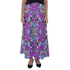 Multicolored Floral Collage Pattern 7200 Flared Maxi Skirt by dflcprints