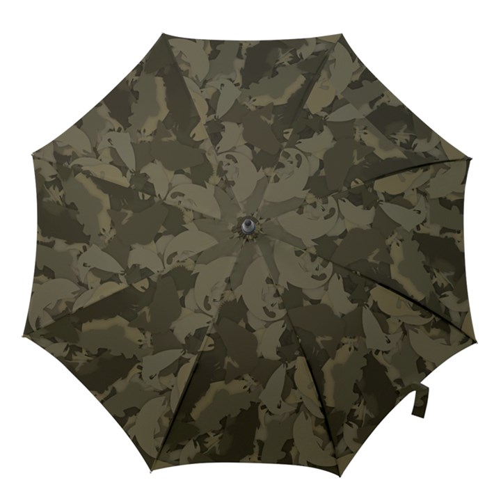 Country Boy Fishing Camouflage Pattern Hook Handle Umbrellas (Large)