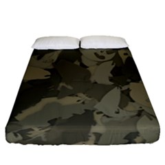 Country Boy Fishing Camouflage Pattern Fitted Sheet (queen Size) by Bigfootshirtshop