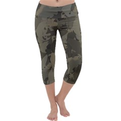 Country Boy Fishing Camouflage Pattern Capri Yoga Leggings by Bigfootshirtshop