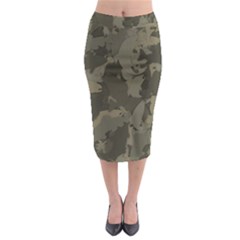 Country Boy Fishing Camouflage Pattern Midi Pencil Skirt by Bigfootshirtshop