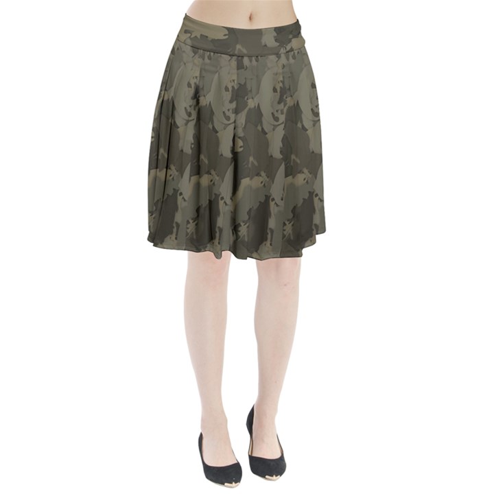 Country Boy Fishing Camouflage Pattern Pleated Skirt