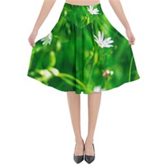 Inside The Grass Flared Midi Skirt