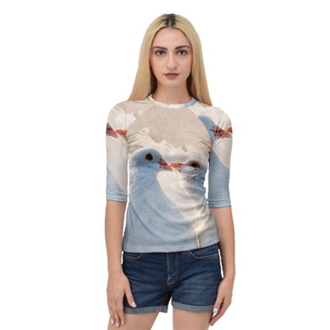 Doves In Love Quarter Sleeve Raglan Tee by FunnyCow