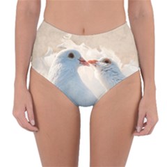 Doves In Love Reversible High-waist Bikini Bottoms by FunnyCow