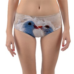 Doves In Love Reversible Mid-waist Bikini Bottoms by FunnyCow