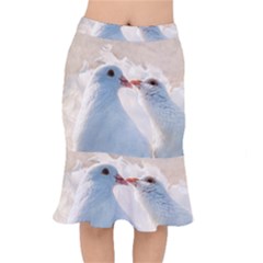 Doves In Love Mermaid Skirt by FunnyCow