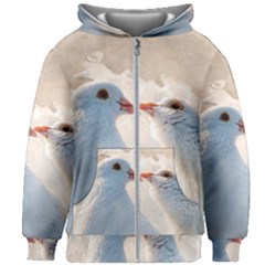 Doves In Love Kids Zipper Hoodie Without Drawstring