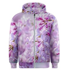 Pink Lilac Flowers Men s Zipper Hoodie by FunnyCow