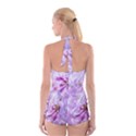 Pink Lilac Flowers Boyleg Halter Swimsuit  View2