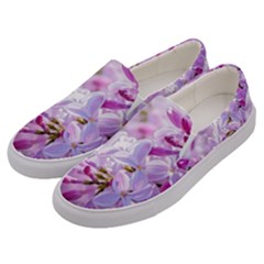 Pink Lilac Flowers Men s Canvas Slip Ons by FunnyCow