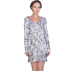 Willow Foliage Abstract Long Sleeve Nightdress