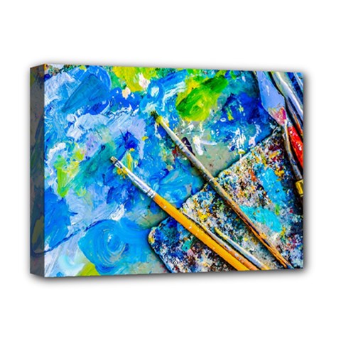 Artist Palette And Brushes Deluxe Canvas 16  X 12   by FunnyCow