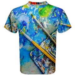 Artist Palette And Brushes Men s Cotton Tee by FunnyCow