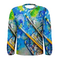 Artist Palette And Brushes Men s Long Sleeve Tee by FunnyCow