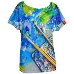 Artist Palette And Brushes Women s Oversized Tee by FunnyCow