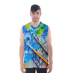 Artist Palette And Brushes Men s Basketball Tank Top by FunnyCow