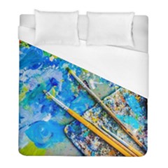 Artist Palette And Brushes Duvet Cover (full/ Double Size) by FunnyCow