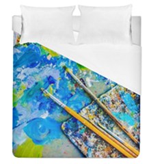 Artist Palette And Brushes Duvet Cover (queen Size) by FunnyCow