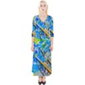 Artist Palette And Brushes Quarter Sleeve Wrap Maxi Dress View1