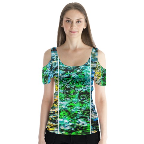 Abstract Of Colorful Water Butterfly Sleeve Cutout Tee  by FunnyCow