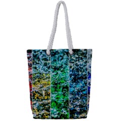 Abstract Of Colorful Water Full Print Rope Handle Tote (small)