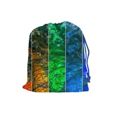 Rainbow Of Water Drawstring Pouches (large)  by FunnyCow