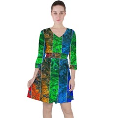 Rainbow Of Water Ruffle Dress