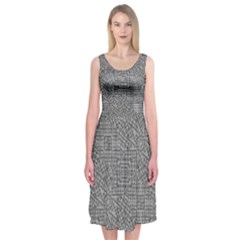 Linear Intricate Geometric Pattern Midi Sleeveless Dress by dflcprints