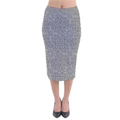 Linear Intricate Geometric Pattern Velvet Midi Pencil Skirt by dflcprints