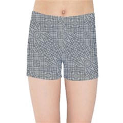 Linear Intricate Geometric Pattern Kids Sports Shorts by dflcprints